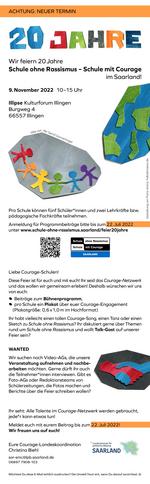 Save-the-Date Karte für Courage-Schulen